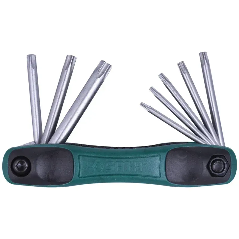 Jogo-De-Chaves-Torx-T9-a-T40-Com-Furo-Guia-Tipo-Canivete-ST09123SJ-Sata---8-Pecas