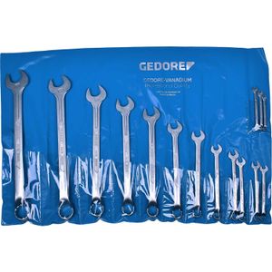 chave combinada jogo 1/4 a 1.1/4" com 16 peças gedore 002654