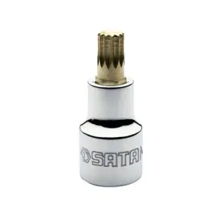 Soquete Bit Multidentado Curto em Aço 1/2" Sata