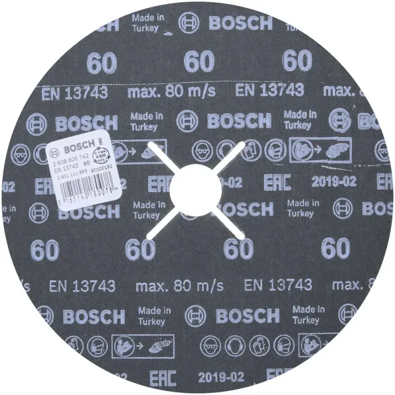 Disco-De-Lixa-Em-Fibra-7---180mm--G60-Azul-Best-For-Metal-Bosch