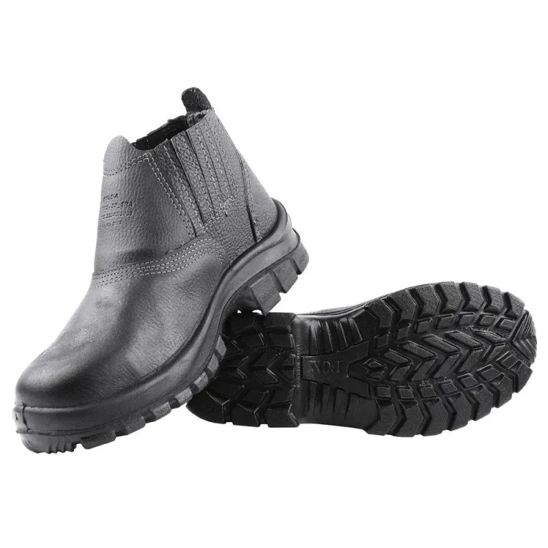 Botina-De-Couro-Elastico-Com-Bico-De-Aco-N°43-Bidensidade-BWLE-Fox-EPI