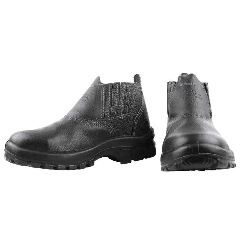 Botina-De-Couro-Elastico-Com-Bico-De-Aco-N°43-Bidensidade-BWLE-Fox-EPI