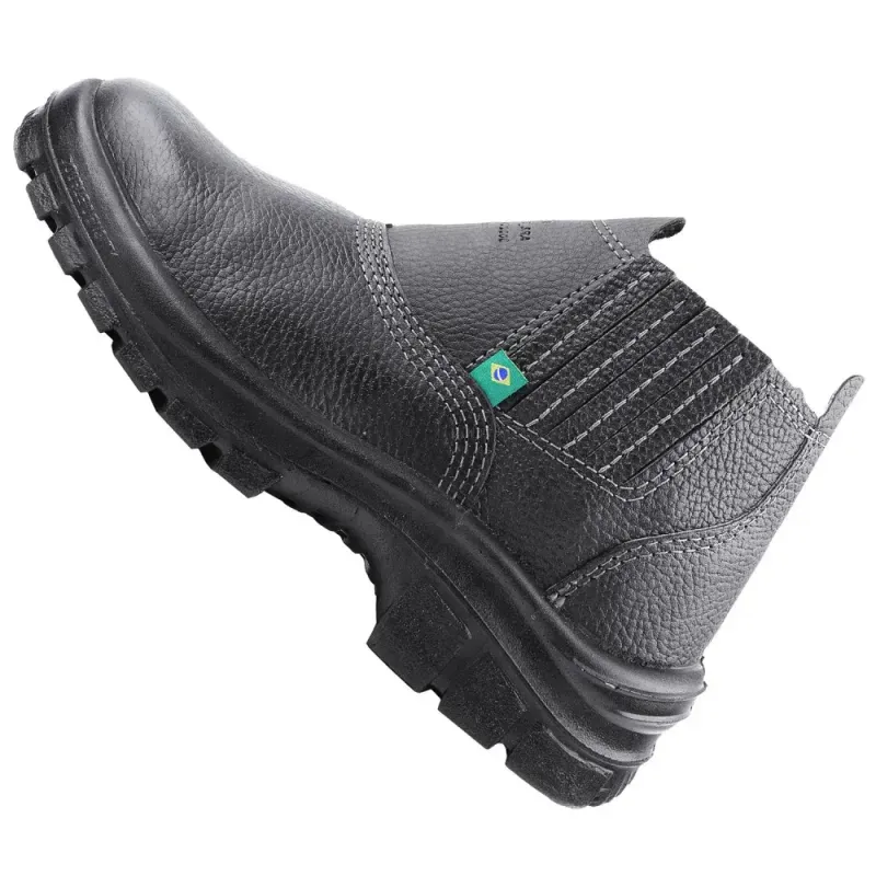 Botina-De-Couro-Elastico-Com-Bico-De-Aco-N°43-Bidensidade-BWLE-Fox-EPI