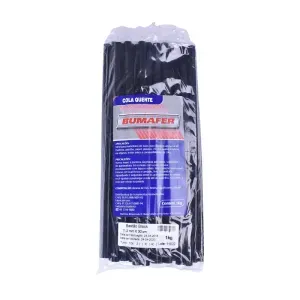 Cola Quente Em Bastão 11,2mm x 300mm Preta Bumafer - 1Kg