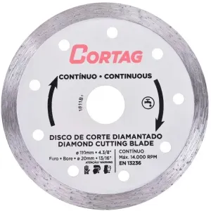 Disco Diamantado Contínuo 110mmX20mm Cortag