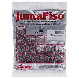 Espaçador de Junta de Piso 4mm 100 Peças Cinza Cortag