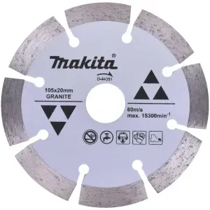 Disco De Corte Diamantado 105Mm Uso Úmido D-44351 Makita