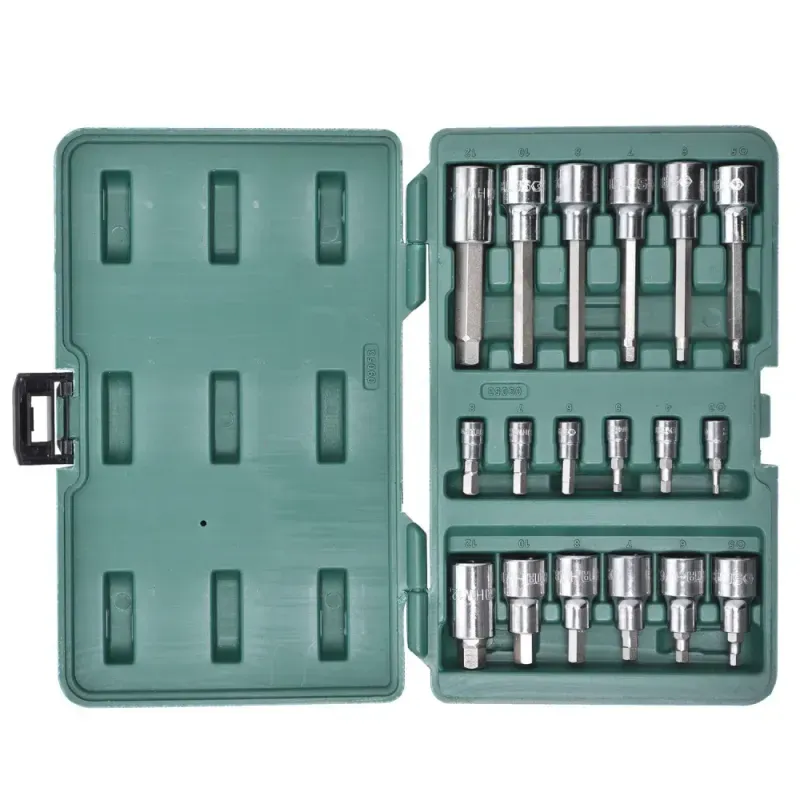 Jogo-de-Soquetes-com-Bits-Hexagonais-18-pcs-1-4--e-1-2”-Sata