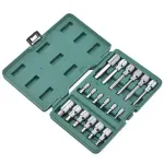 Jogo-de-Soquetes-com-Bits-Hexagonais-18-pcs-1-4--e-1-2”-Sata