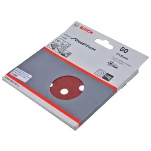 Kit 5 Folhas de Lixa Velcro 5" G80 Expert Wood Paint Bosch