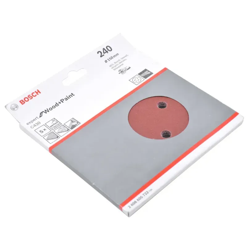 Kit-5-Folhas-de-Lixa-Velcro-6--G240-Expert-Wood-Paint-Bosch