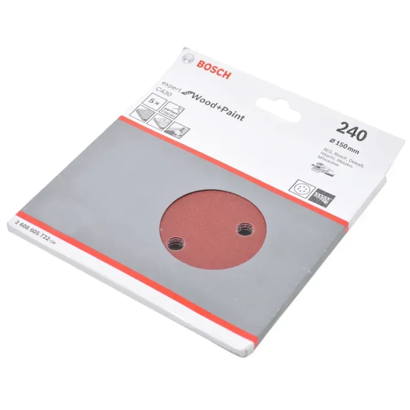 Kit-5-Folhas-de-Lixa-Velcro-6--G240-Expert-Wood-Paint-Bosch