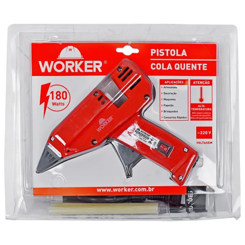 Pistola-para-Cola-Quente-com-bico-Emborrachado 180W-220V-Worker