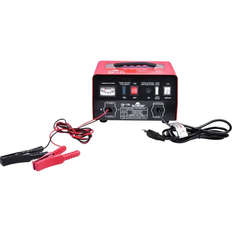 Carregador-de-Bateria-Vermelho-e-Preto-CB13S-127V-Worker