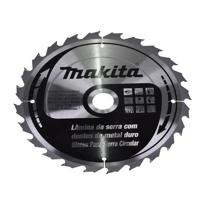 Disco-de-Serra-Circular-10--24-Dentes-Madeira-B-19392-Makita