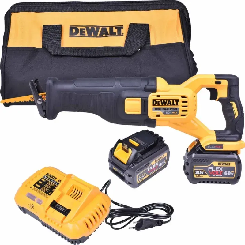 Serra-Sabre-a-Bateria-60V-DCS388T2-Com-2-Baterias-Dewalt