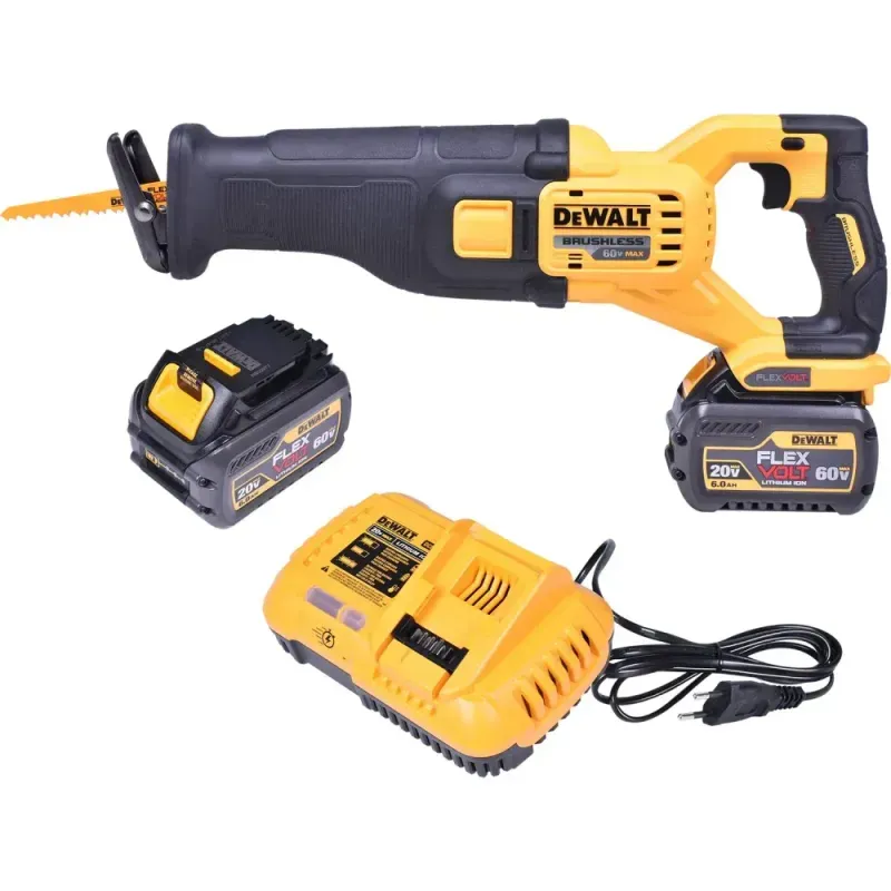 Serra-Sabre-a-Bateria-60V-DCS388T2-Com-2-Baterias-Dewalt