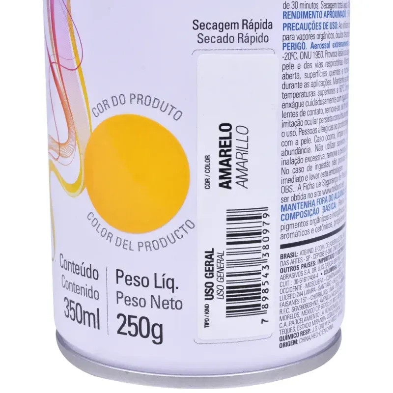 Tinta-Spray-Amarelo-350ml-Tekbond