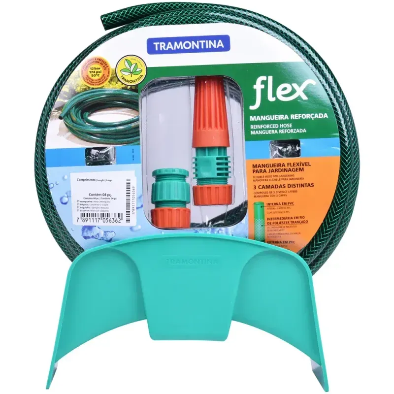 Mangueira-Flex-em-PVC-Verde-15m-com-Suporte-Mural-Tramontina