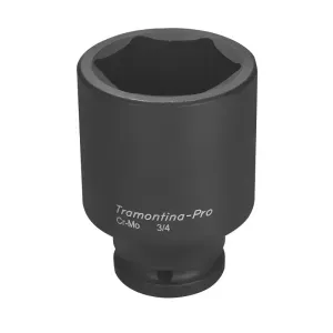 Soquete de impacto sextavado longo em aço cromo molibdênio 50 mm - Encaixe 3/4' Tramontina 44893150