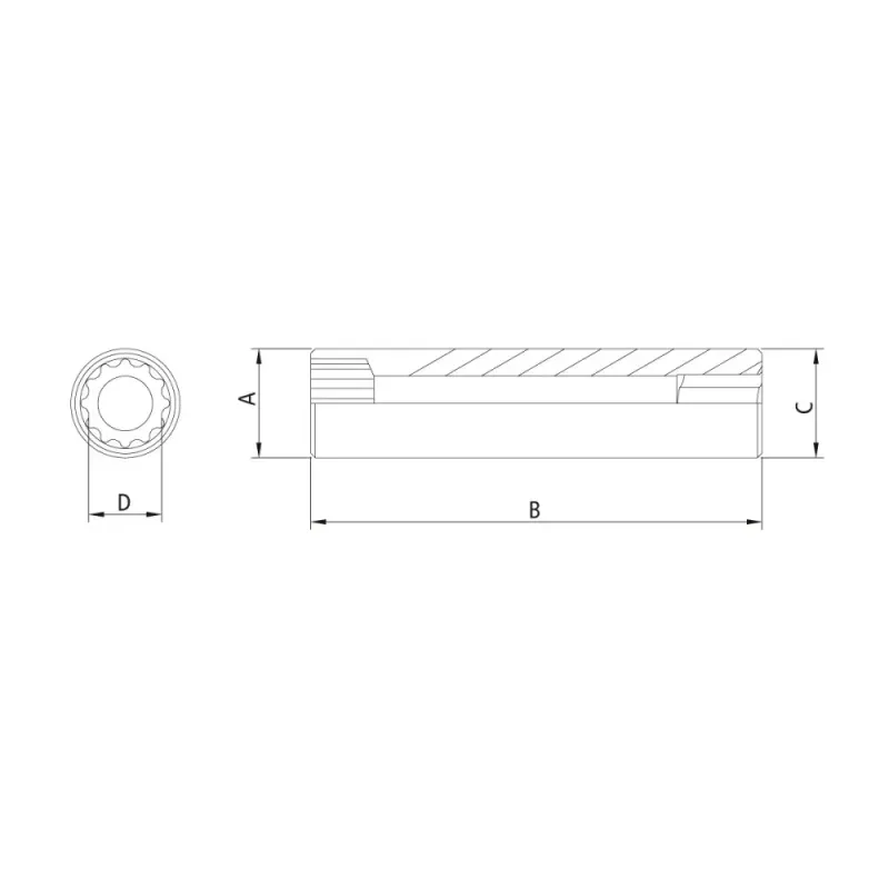 Soquete-Estriado-Longo-em-Aco-Cromo-Vanadio-22-mm---Encaixe-3-8--Tramontina-44868122