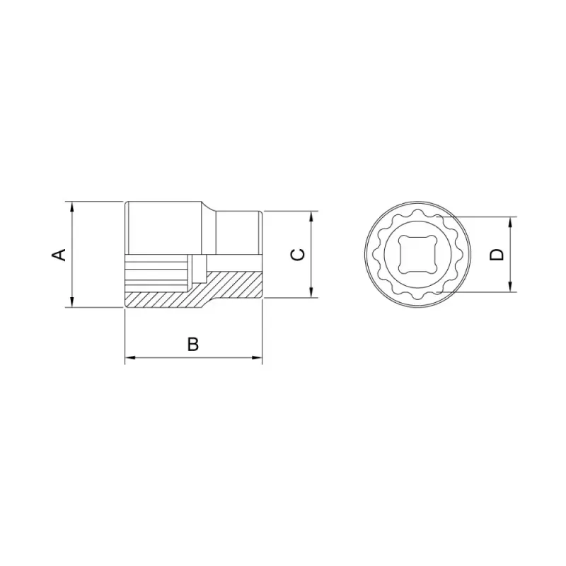 Soquete-Estriado-em-Aco-Cromo-Vanadio-55-mm---Encaixe-3-4--Tramontina-44853155