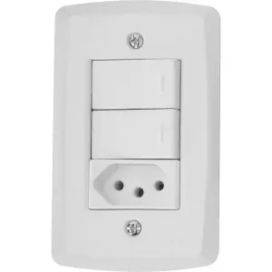Conjunto 4x2 2 Interruptores 10 A 250 V 1 Tomada 2P+T Tramontina