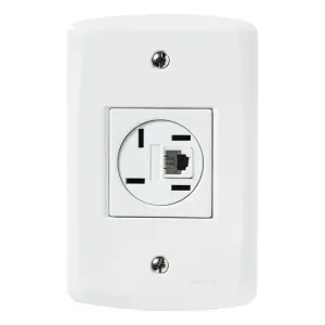 Conjunto 4x2 1 Tomada Telefone 4P RJ11 Branco Tramontina