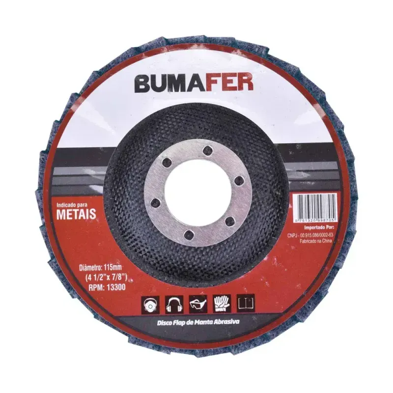 Disco-Flap-de-Manta-Abrasiva-115mm-Fino-Bumafer