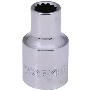 Soquete Estriado Encaixe 1/2" 8mm Worker