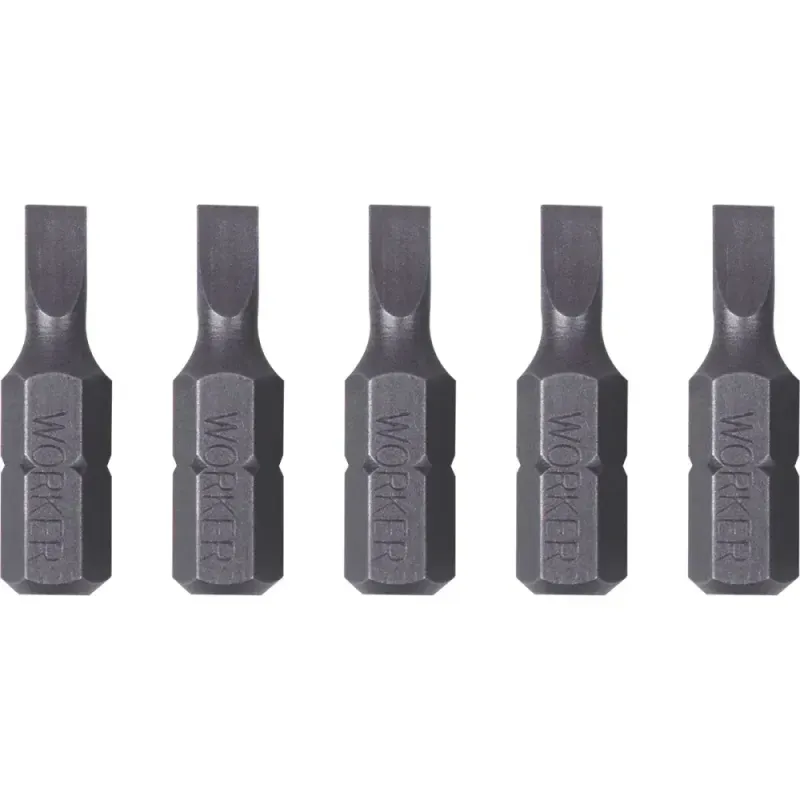 Bits-Parafusadeira-1-4--Ponta-Fenda-4x254mm-5-Pecas-Worker