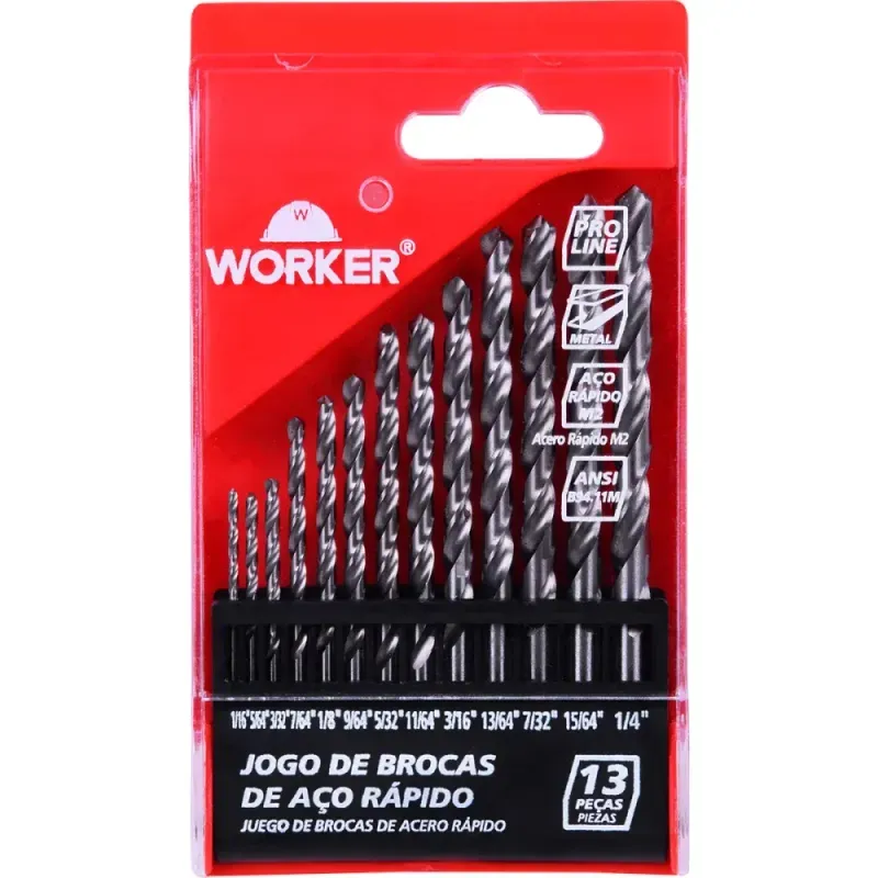 Jogo-de-Broca-em-Aco-Rapido-1-16--1-4--13-Pecas-Worker