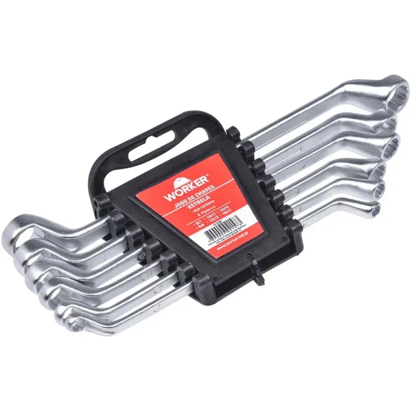 Jogo de Chave Estrela 6 a 17mm 6 Peças Worker