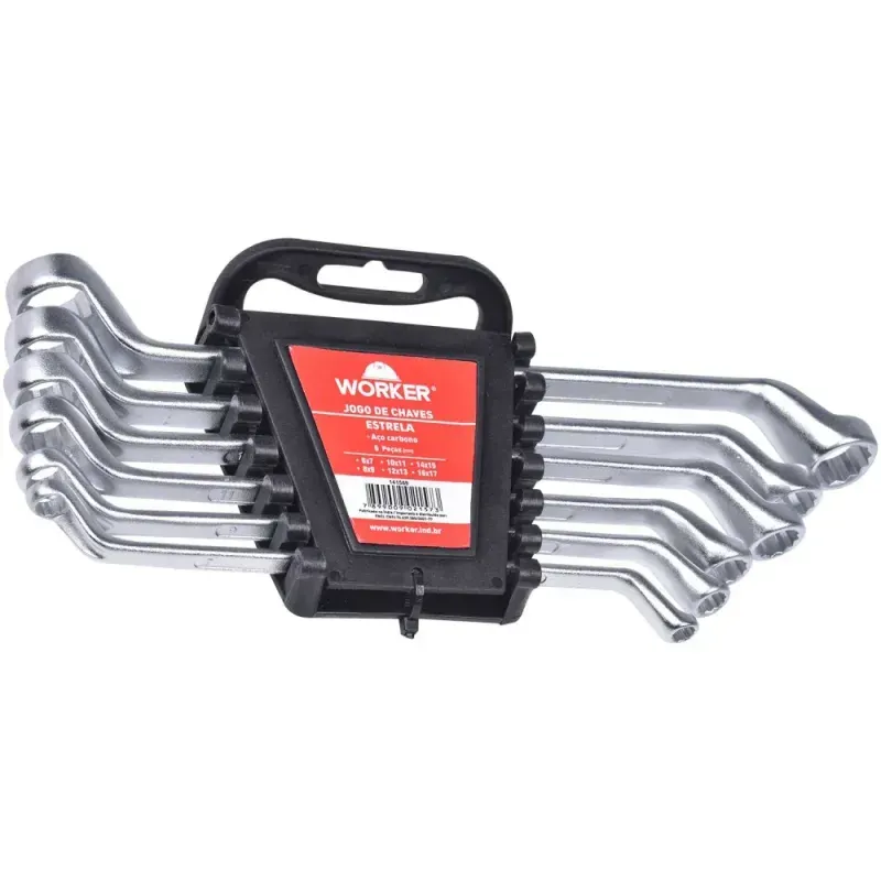 Jogo de Chave Estrela 6 a 17mm 6 Peças Worker