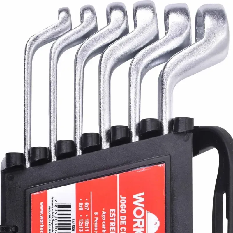 Jogo de Chave Estrela 6 a 17mm 6 Peças Worker