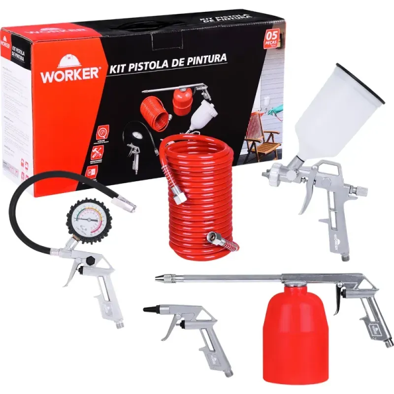 Kit-de-Pistola-de-Pressao-para-Pintura-72psi-com-5-Pecas-Worker