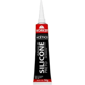 Silicone Acético Alta Temperatura Preto 50g Worker