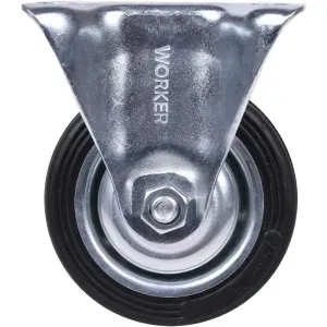 Rodízio de Borracha 6" 160mm Fixo Preto Worker