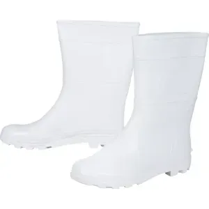 Bota Pvc Branca Cano Médio Com Forro Kala
