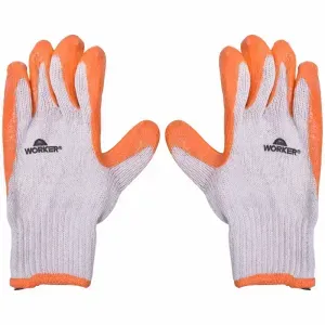 Luva Banhada em Látex Natural Laranja G Worker