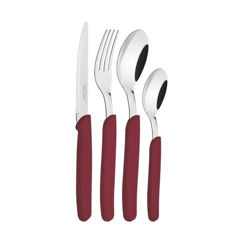 Faqueiro-Tramontina-Carmin-Escuro-em-Aco-Inox-e-Cabo-Polipropileno-com-Facas-para-Churrasco-24-Pecas-Tramontina-23499027