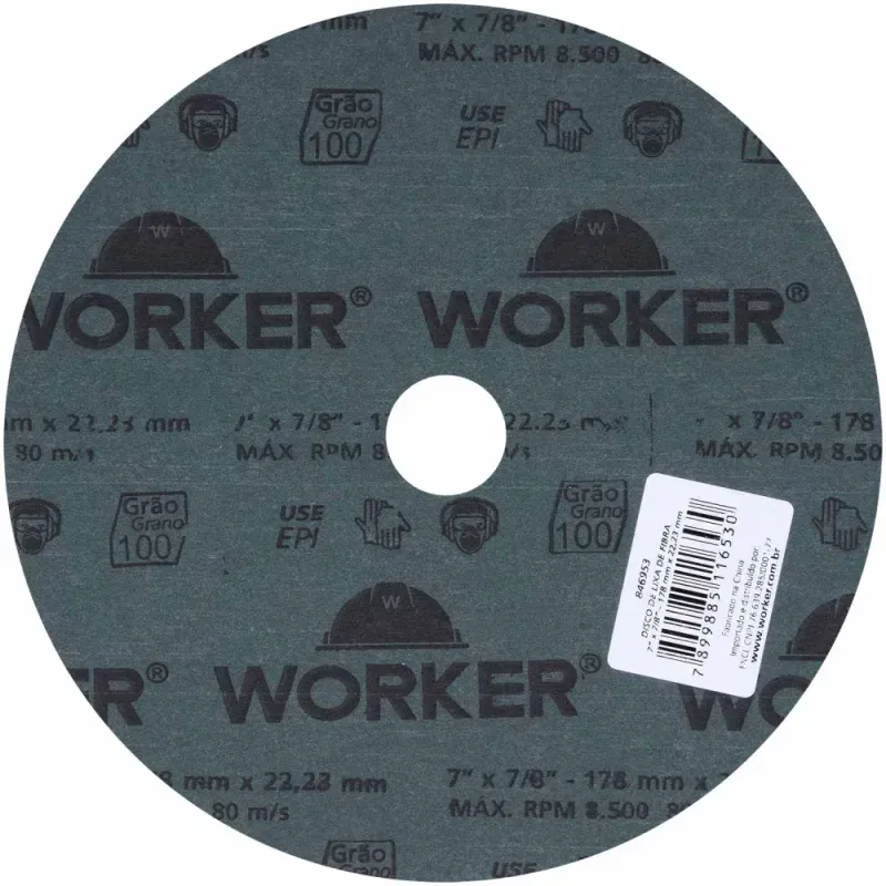 Disco-de-Lixa-de-Fibra-7--x-7-8--Grao-100-Worker