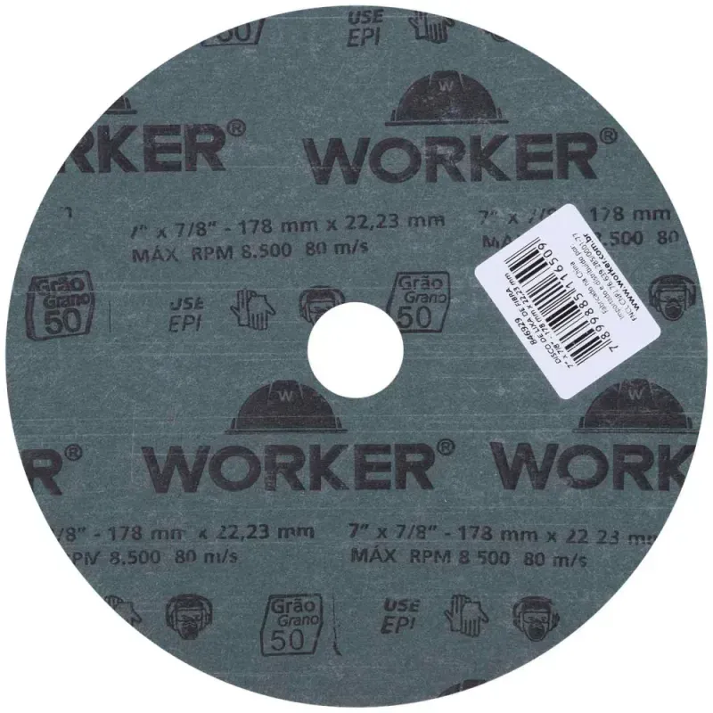 Disco-de-Lixa-de-Fibra-7--x-7-8--Grao-50-Worker