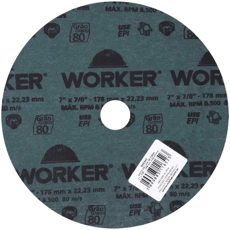 Disco-de-Lixa-de-Fibra-7--x-7-8--Grao-80-Worker