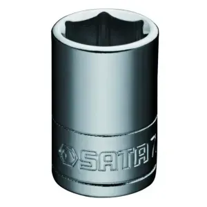 Soquete Sextavado Cromo com Encaixe de 1/4" 3/16" Sata