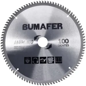 Disco de Serra 10” X 30mm Para Alumínio 100 Dentes Bumafer