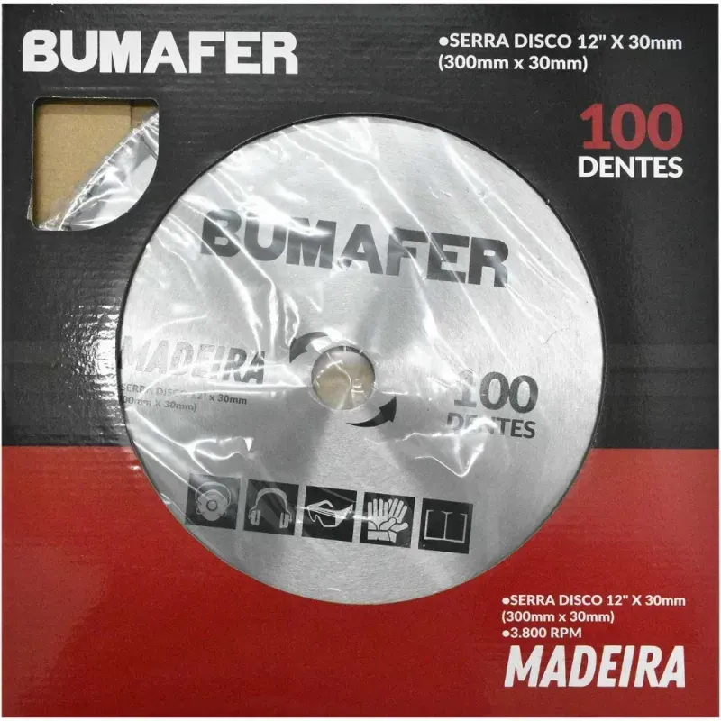 Disco-de-Serra-12”-X-30mm-Para-Madeira-100-Dentes-Bumafer