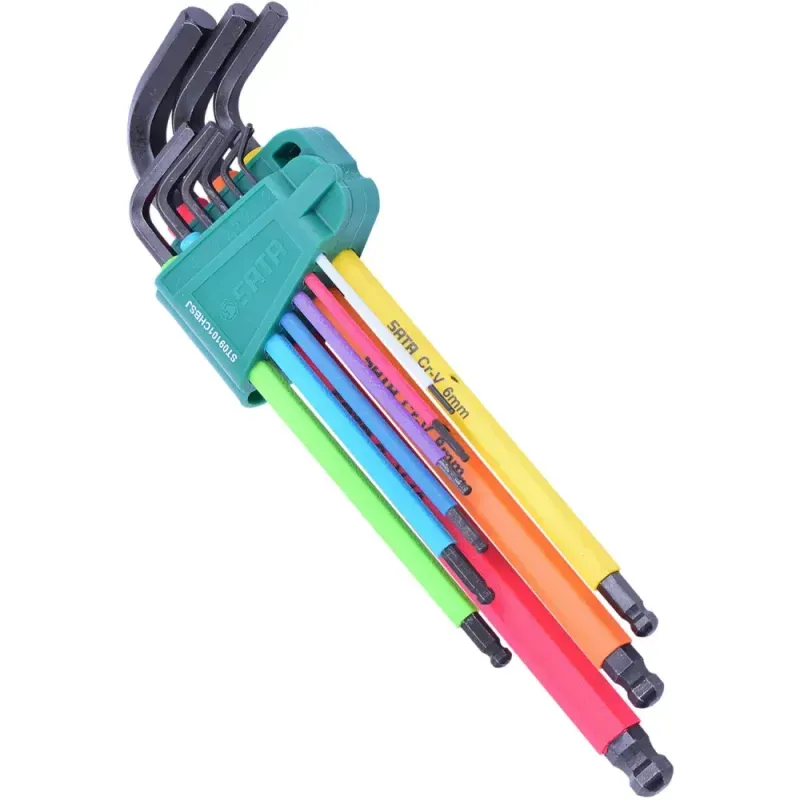 Jogo de Chaves Hexagonal Abauladas ST09101CHBSJ Sata - 9 Pçs