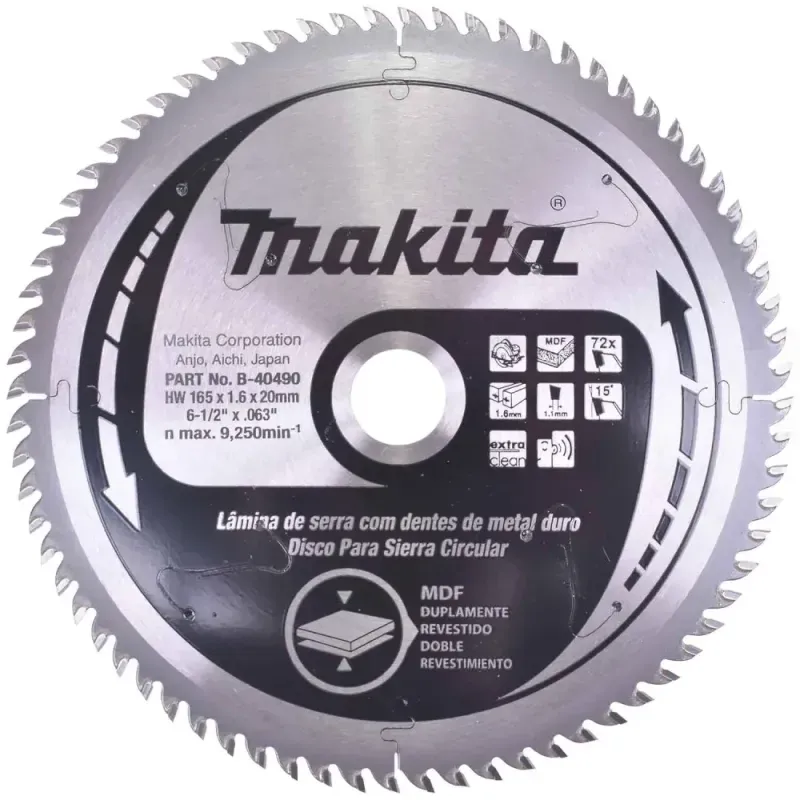Disco-de-Serra-165-X-20mm-Para-Mdf-72-Dentes-B-40490-Makita