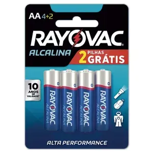 PILHA ALCALINA RAYOVAC AAA PALITO ENC 6PÇS